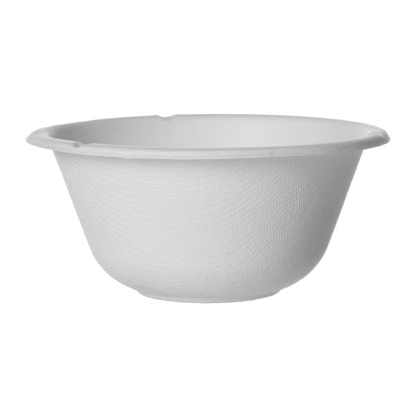 Sugarcane Molded Fiber Bowl - White