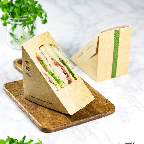 Triple 3.3" Kraft Sandwich Wedge