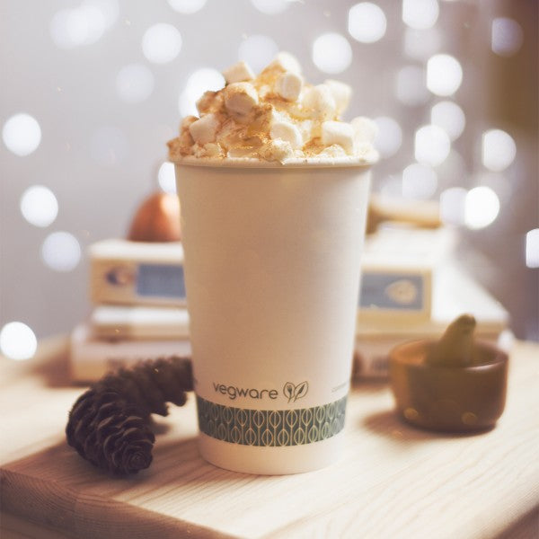 Compostable Single Wall White Hot Cups