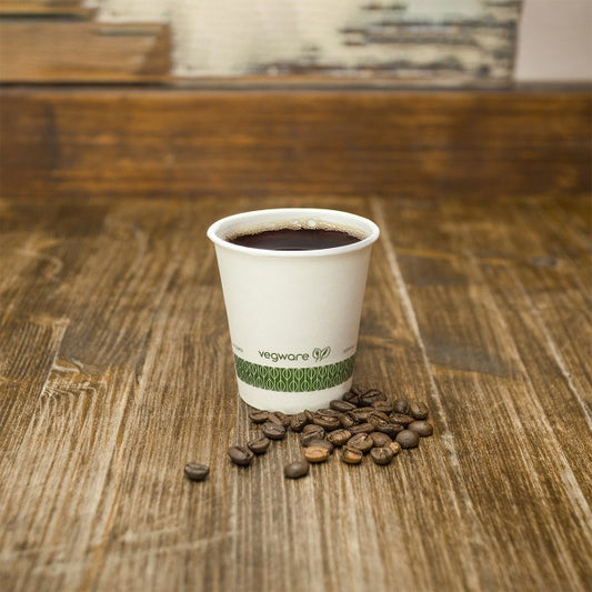 Compostable Single Wall White Hot Cups