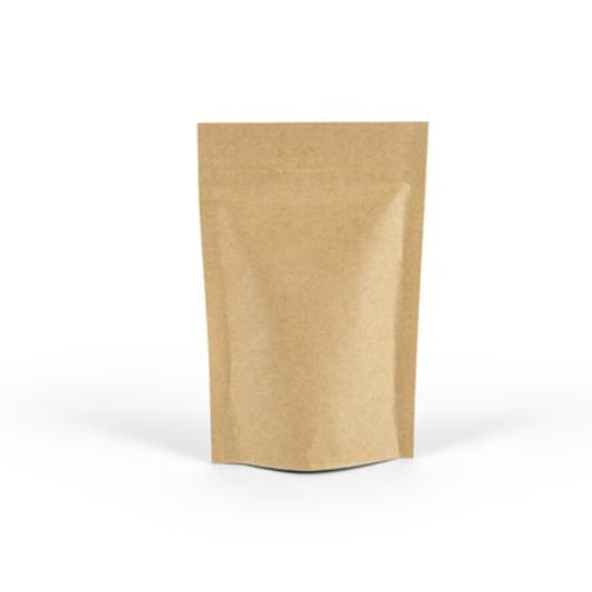Solid Natural Kraft Stand-Up Pouches